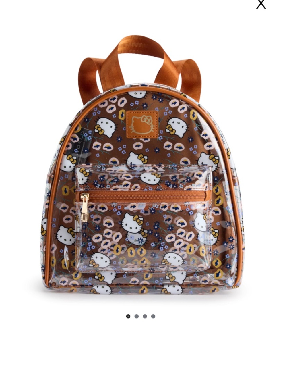 Hello Kitty Brown Clear Mini Backpack with Character Print